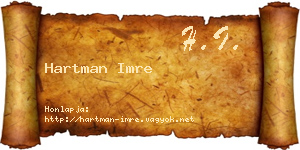 Hartman Imre névjegykártya